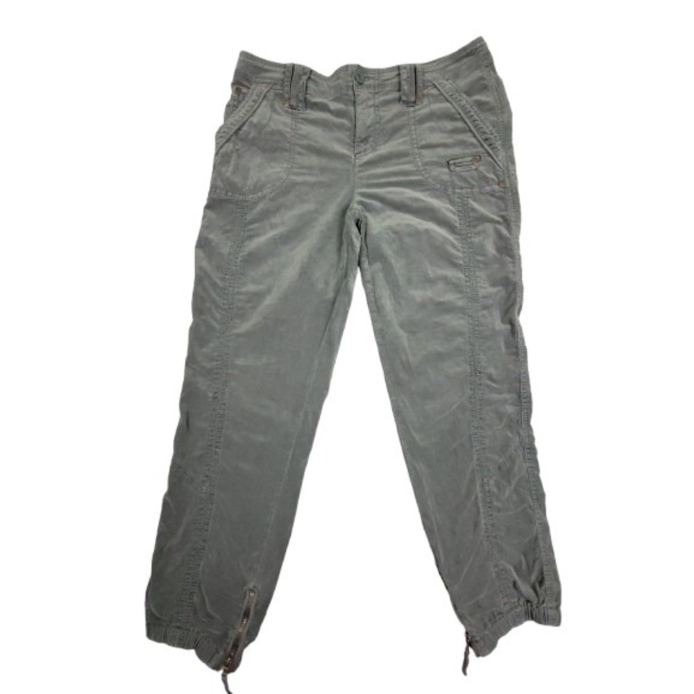 Marrakech Pants Womens 28 Gray Corduroy Pockets Reg Fit Tapered Leg Ankle Zip